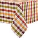 Urban Villa Christmas Tablecloth Buffalo Check Table Cloth Tabletop Cover Kitchen Dining Tablecloth 100% Cotton Great Parties Wedding Holiday Dinner Rectangle 52X70 Inches 4-6 Seats Table Cloth