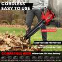 Cordless Leaf Blower for Milwaukee Battery, 480 CFM Electric Blower with Brushless Motor, 6 Variable Speed Up to 130MPH, Digital Display Control Handheld Blower for Lawn Care, Yard(No Battery)