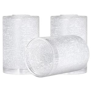 GoldSwift 3 Pack White Linen Glass Lamp Shade Replacement Globe & Covers for Light Fixtures, 6-1/16" Tall, 1-5/8 inch Fitter, Cylinder Glass Shade