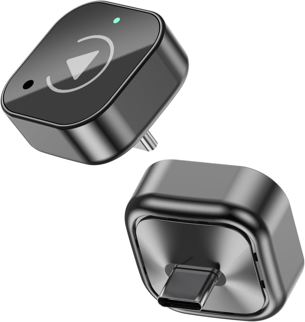 USB-C Wireless CarPlay & Android Auto Adapter, Plug-in Dongle Converts Factory Wired CarPlay/Android Auto to Wireless (Gloss Black, USB-C)