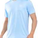 NORTHYARD Men's UPF 50+ Rash Guard T-Shirts Sun Protection UV Quick Dry Short Sleeve Shirts Lightweight Fishing Swim SkyBlue, M