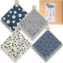 Swedish Dishcloths for Kitchen, 8 Pack Japanese Pattern Reusable Paper Towels with Clips, Non-Scratch Swedish Dish Towels, Super Absorbent Cellulose Dish Cloths, No Odor