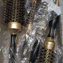 Round Brush Set for Blow Drying, Professional Women's Hair Styling Brushes - Thermal Durable Aluminum Barrel Round Curling Brushes with Boar Bristles, 4 Count