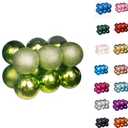 Emopeak 12Pcs Christmas Balls Ornaments for Xmas Christmas Tree - 4 Style Shatterproof Christmas Tree Decorations Hanging Ball for Holiday Wedding Party Decoration (Grass Green, 3.2"/8CM)