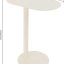 C-Shaped Side Table, Modern Metal End Table for Couch Slim Sofa Side Table Snack End Table TV Trays for Eating On Couch for Dining Room, Living Room, Cafe and Balcony (Cream White), 20 inches x 14 inches x 25 inches