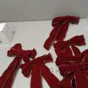 6 Pcs Burgundy Bows 8" x 16" for Christmas Tree, Large Christmas Velvet Bows with Gold Border Waterproof Indoor Outdoor Xmas Tree Elegance Craft for Garland Swags Lantern Outdoor Craft Decor