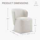 KISLOT Upholstered Dining Chairs with Wheels, No Assembly Stain Resistant Fabric Modern Barrel Armchair with Casters, Dining Room Chairs for Kitchen Living Room Bedroom, Linen, Set of 1