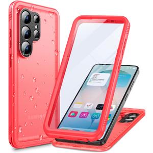 Cozycase Top Waterproof Case for Samsung Galaxy S26 Ultra - Built-in Screen & Camera Protector Heavy Duty Rugged Full Body 360 Military Grade Hard Cover S 26 Ultra Water Shock Dust Proof Pink Case