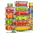 40 Piece Food Storage Containers with Lids(20 Containers & 20 Lids), BPA-Free Plastic Food Containers for Kitchen Storage and Organization, Leak Proof Meal Prep Container, Includes Labels & Pen