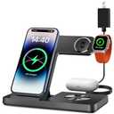 3 in 1 Charging Station for Multi Devices, Wireless Charger for iPhone 8-16 Series & Apple Watch, Wireless Charging Station for AirPods Pro/4/3/2