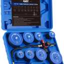 Orion Motor Tech Turbo System Leakage Tester Kit, 10pc Turbo Boost Leak Tester Set with 4 Pairs of Stepped Adapters 1-3/8" to 3-1/2", Turbo Pressure Leakage Tester for Cooling Emissions Exhaust Pipes (blue)