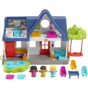 Fisher-Price Little People Toddler Toy Friends Together Play House Pretend Playset with Learning Songs for Preschool Kids Ages 1+ Years, One Size