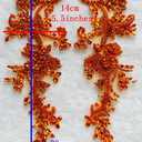 Handmade Shining Rhinestones lace Applique Patches Sewing Beads Sequins Stone Trim Accessories for Wedding Dress one Pair/Bag (Purple)