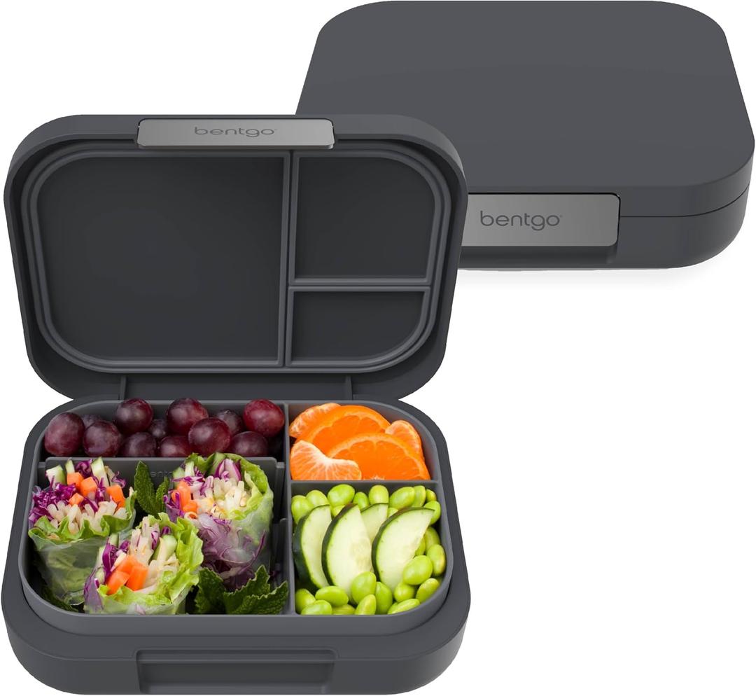 Bentgo® Modern - Leak-Resistant Bento Lunch Box For Adults, Teens, & Larger Appetites; Reusable BPA-Free Meal Prep Container with 3 or 4 Compartments, Dishwasher/Microwave Safe; 5 Cups (Dark Gray)