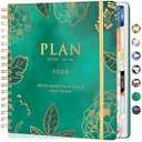 CAGIE 2026 Planner Weekly and Monthly， Jan - Dec 2026 8.3 x 9.3 Inch Hardcover Spiral Bound, 13 Monthly Dividers Tabs, Stickers, Floral Daily Planner​ for Women Perfect 2026 Yearly Calendar Planner​