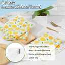 2 x Lemon Kitchen Towels 4 Pack | 16"x28" Absorbent Dish Cloths Set, Super Soft Decorative Towels for Cooking, Cleaning, Drying Dishes - Lemon Print