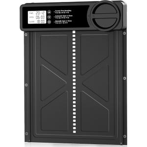 INNOLAND Automatic Chicken Coop Door - Large with Manual & Timer Mode, Automatic Chicken Door | Aluminum Alloy | Anti-Pinch | Large Programmable LCD Screen, Chicken Coop Door with Low Battery Warning (10.8"L x 1.6"W x 14.2"H, Black)