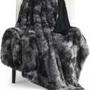 Bedsure GentleSoft Fluffy Black Blanket Cozy Gifts for Men, Black Home Decor Soft Fuzzy Plush Thick Warm Sherpa Fleece Faux Fur Throw Blanket for Couch Bed, Living Room College Dorm Decor, 50x60 (03- Tie Dye Black)