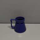 Wide Bottom Handmade Coffee Mug, Tip-Proof Ceramic Mug with Weighted Non-Slip Base, Stable Desk & Travel Mug for Office, RV & Boat, Retro Sci-Fi Design, Unique Appreciation Gift (Captain Blue)