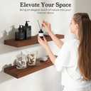48" Walnut Floating Shelves Wood Wall Shelf, Walnut Color, Set of 1, 55" set of 1