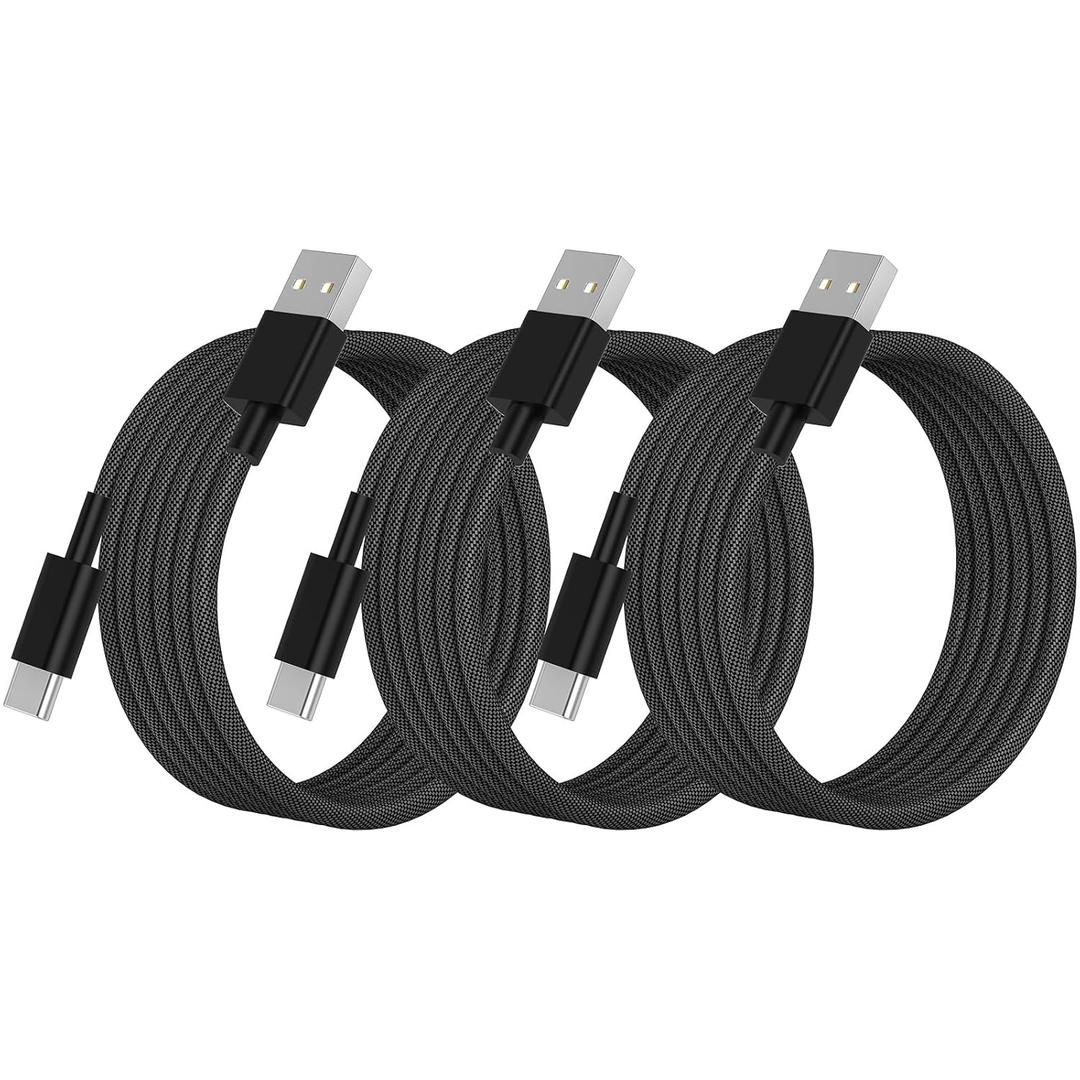 2 x Car Carplay Cable for iPhone 16 Pro Plus Pro Max, 3-Pack 6.6Ft Woven 60W USB A to USB C iPhone Carplay Cable Fast Charging Data Sync Cord for Galaxy iPhone 16/15 Pro/15 Plus,iPad Pro,Air,Mini, iPad10