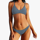 ZAFUL Women's Solid Spaghetti Strap Bralette Bikini Set Two Piece Swimsuit, Small