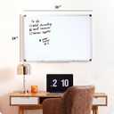 U Brands 24" x 36" Large Magnetic White Board, Silver Metal Frame