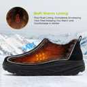 OrthoComfoot Men's Orthopedic Wide Winter Slippers with Arch Support: Comfortable Diabetic Loafers for Plantar Fasciitis, Casual Warm Orthotic Walking Shoes for Foot and Heel (Black)