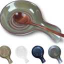 JINIHFW Spoon Rest for Kitchen, Ceramic Spoon Holder for Stove Top, Cooking Spoon Holder,Kitchen Spoon Rest,Heat Resistant Utensil Rest for Countertop,1 PCS (Green)