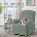 TAOCOCO Recliner Cover 4-Pieces, Recliner Stretch Sofa Slipcover, Recliner Cover 1 Seat, Couch Protector Soft, Furniture Protector Covers with Elastic,Chair Covers Jacquard Pattern (Sage Green)