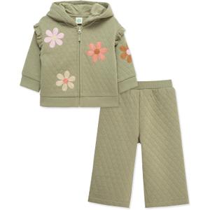 Little Me Clothes for Baby Girls' 2Pc Hoodie and Matching Pant Set, 12 Months to 4 Toddler (Tea Flower)