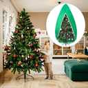 Upright Christmas Tree Storage Bag, Tapered Christmas Tree Cover for 7.5 FT Artificial Tree Standing with Ornaments, Tear Resistant Holiday Assembled Xmas Tree Bag with Zipper and Drawstring (Green)