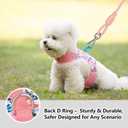Dog Harness for Small Sized Dog,Hook-and-Loop Easy On/Off, Reflective Adjustable Soft Mesh Vest for Puppy (Pink Floral Print,XS)