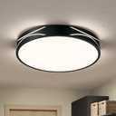 Modern Dimmable LED Flush Mount Ceiling Light, 2700K-6000K Selectable Round Close to Ceiling Lighting Fixtures, Metal Minimalist Black Ceiling Lamp for Bedroom, Kitchen, Hallway, Laundry Room