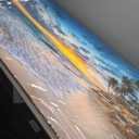 Beach Sunset Pictures Canvas Wall Art For Living Room Bedroom Wall Decor,Sunset Wall Art Print Paitnings for Home Decor,Morden Artwork Palm Coconut Tree Canvas Art Ready to Hang-24x48 Inches