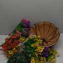 Hananona 2 Set Artificial Outdoor Flowers with Hanging Basket, 2 Hanging Planters with 24 Pcs Flowers for Spring Summer Front Porch Garden Patio Home Decor (2, Red, Purple, Yellow, Rose Red)