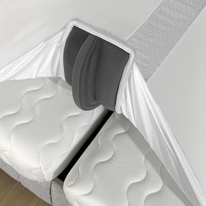 3-in-1 Fitted Sheet Attached Bed Bridge Twin (XL) to King Converter Kit with Sheet Strap Set | Split King Gap Filler for Adjustable Bed | White