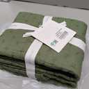 Levtex Home - Cross Stitch Forest Green - Euro Shams Set of Two - (26x26in.), No Insert - Cross Stitched Pattern - Cotton Fabric
