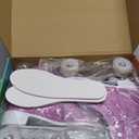 Womens Roller Skates, High Top PU Adult Derby Quad Skates Shoes Outdoor Shiny Double-Row Four Wheels Light Up Leather Rollerskates for Ages 8-50