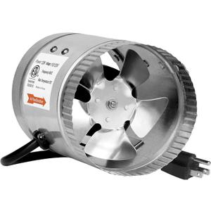 HealSmart 4'' Inline Booster Fan, 100 CFM Duct Fan for HVAC Ventilation, Bathroom, Basemen and Attics, Silver