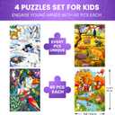 QUOKKA Puzzles for Kids Ages 4-6 - Set of 4x60 Jigsaw Puzzles for Toddlers 3-5 - Polar, Birds, Animals Toys for Children 6-8 yo - Gift Educational Game for Boys & Girls