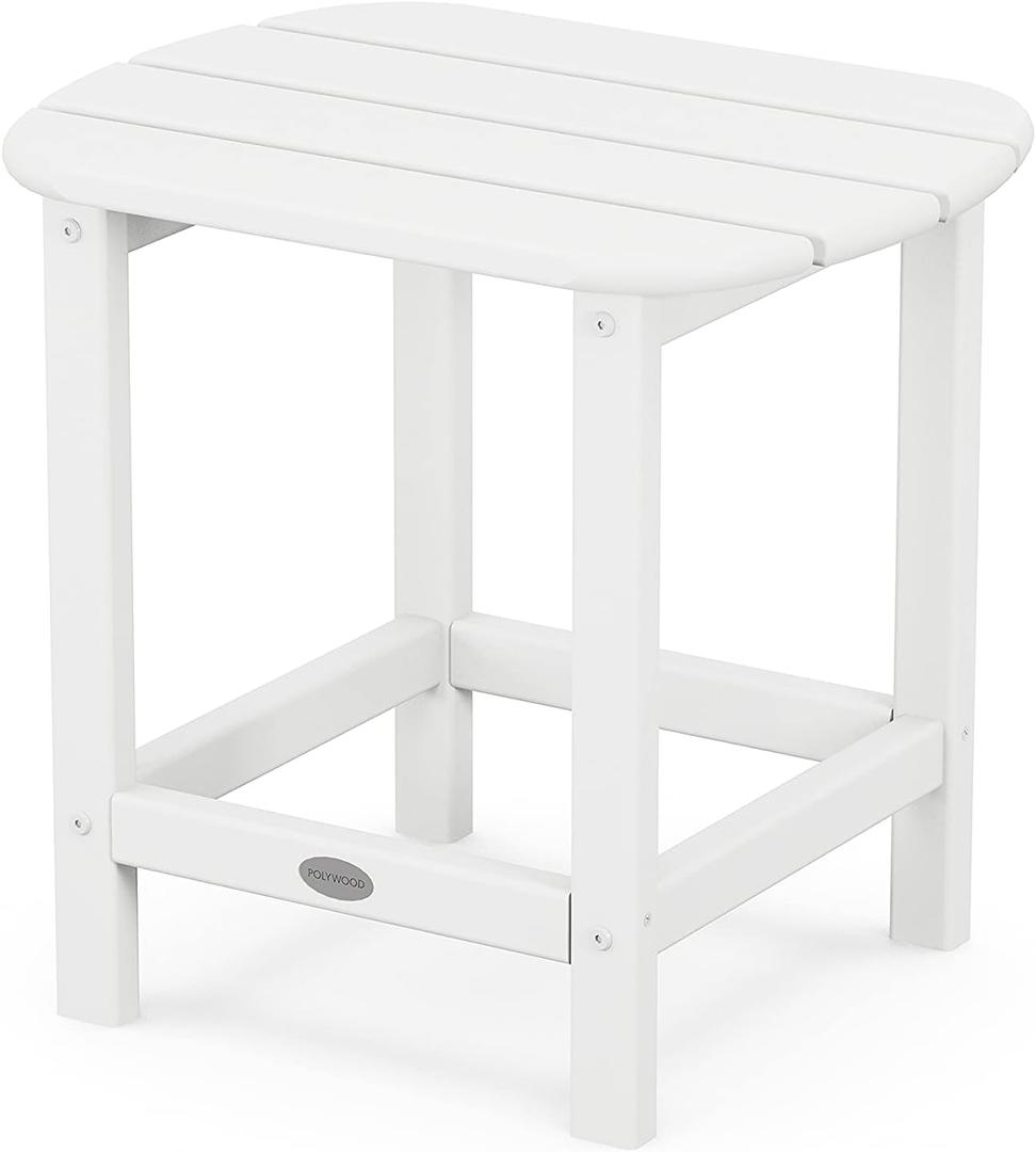 POLYWOOD SBT18WH South Beach 18" Outdoor Side Table, White