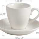 ionEgg Porcelain Espresso Cup with Saucer And Stainless Steel mini Spoons, Espresso shot Cup, 80ml/2.7Oz, Pack of 2, White