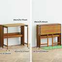 Wood Foldable Desk,Space Saving Foldable Table Bamboo Folding Desk Study Table with Bookshelf for Office Home Study Bedroom