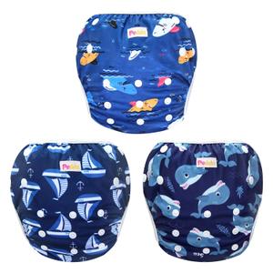 Pedobi Reusable Baby Swim Diapers, Adjustable Diaper Swim for Toddlers 9 Months - 3 Years Old, 3 Pack for Swimming Lessons (Whale Shark Sailboat, Large) Pedobi Reusable Baby Swim Diapers, Adjustable Diaper Swim for Toddlers 9 Months - 3 Years Old, 3 Pack for Swimming Lessons (Whale Shark Sailboat, Large)