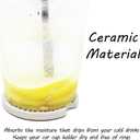 AD Car Coasters Set of 6 Drink- Absorbing Round Ceramic Stone Coaster with a Finger Notch for Easy Removal Cork Base for Auto Cupholder Accessories Keep Vehicle Clean