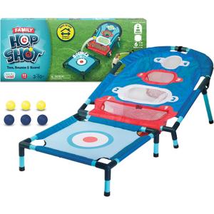 Chuckle & Roar - Family Hop Shot - Outdoor Active Family Game - Dexterity On The Go Challenge - Great for Preschoolers - Ages 3 and Up