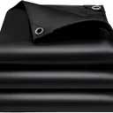 EEATUZTL 10x12FT Tarps Heavy Duty Waterproof, Large Heavy Duty Tarps with Grommets Reinforced Edges, UV Resistant, Tear&Fade Resistant, 16 Mil Cover for Camping Patio Roof Boat Outdoor, Black