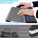 Ultra Slim Quiet Silent Wireless Keyboard and Mouse Combo with Magnetic Wrist Rest, Rechargeable Quiet Full-Size Keyboard and Mouse Combo Set Ultra Slim Design for Computer, Mac, Laptop, PC
