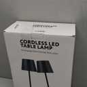 2 Pack Rechargeable Cordless Table Lamps, 5200mAh Battery Touch Table Light, Aluminum Shell Stepless Dimmable Portable LED Desk Lamp for Dinner/Restaurant/Outdoor Black